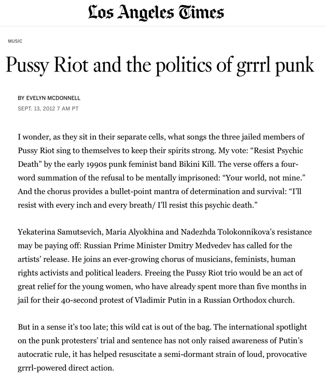 Pussy Riot and the Politics of Grrrl Punk